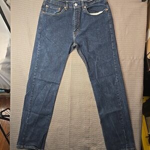 Levi's Jeans Men's 34x33 Blue 505 Regular Fit Straight Leg Denim